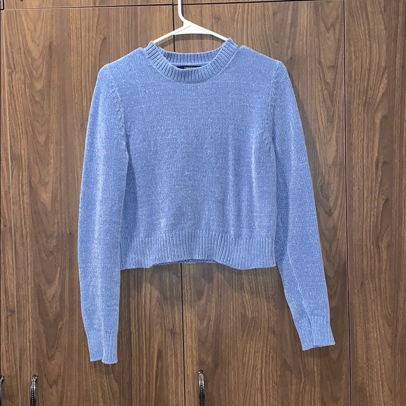 Forever 21 Sweaters - Forever 21 Light Blue Chenille Cropped Sweater